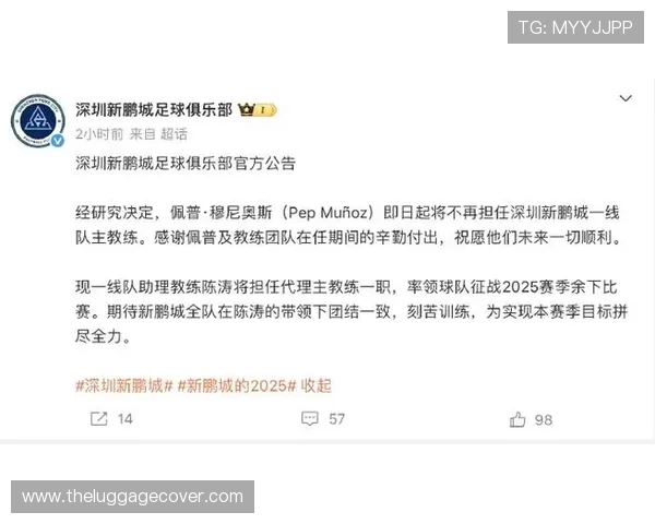 足球报：新鹏城换帅未达预期 邀请陈涛担任助教助力球队重整旗鼓